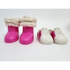 My Life As Doll Shoes‎ Pink Fur Boots and Sneakers - 2 Pairs
